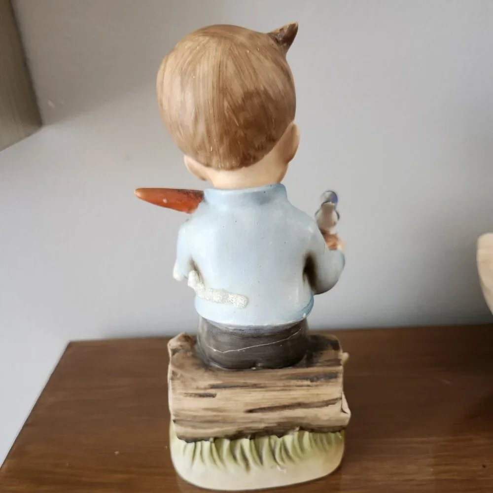 Eric Stauffer Dutch Boy with Hat and Bird Vintage